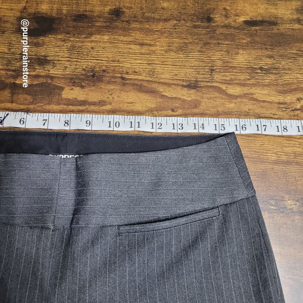 Express Editor Trouser Flare Pants 4 R Gray Pin S… - image 6